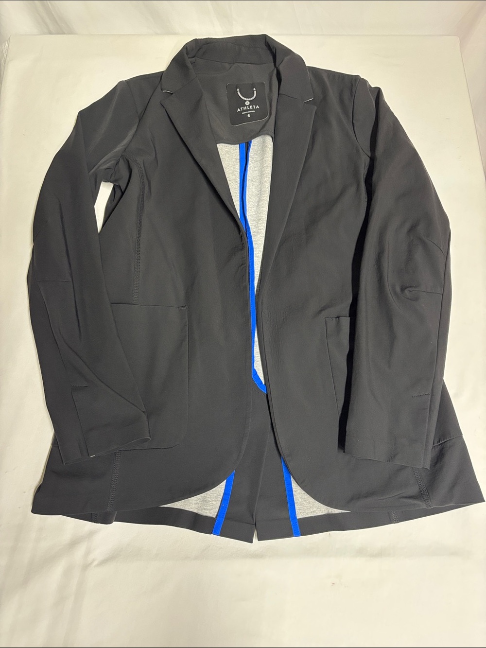 Athleta Women’s Small Black Stretch Travel Blazer Jacket Cotton Lined